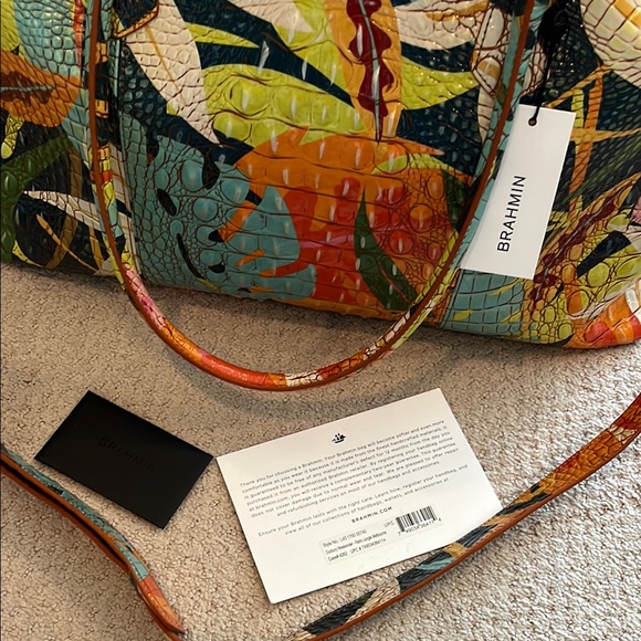 NWT! Brahmin Duxbury Weekender Retro Jungle Melbourne Genuine Leather Travel Bag - Picture 5 of 11